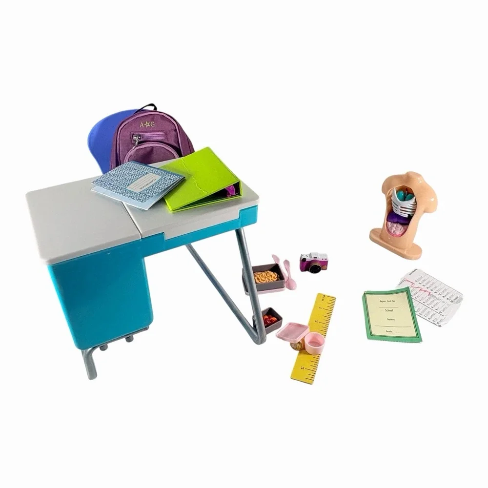 American Girl Desk With Attached Chair, Fits 18